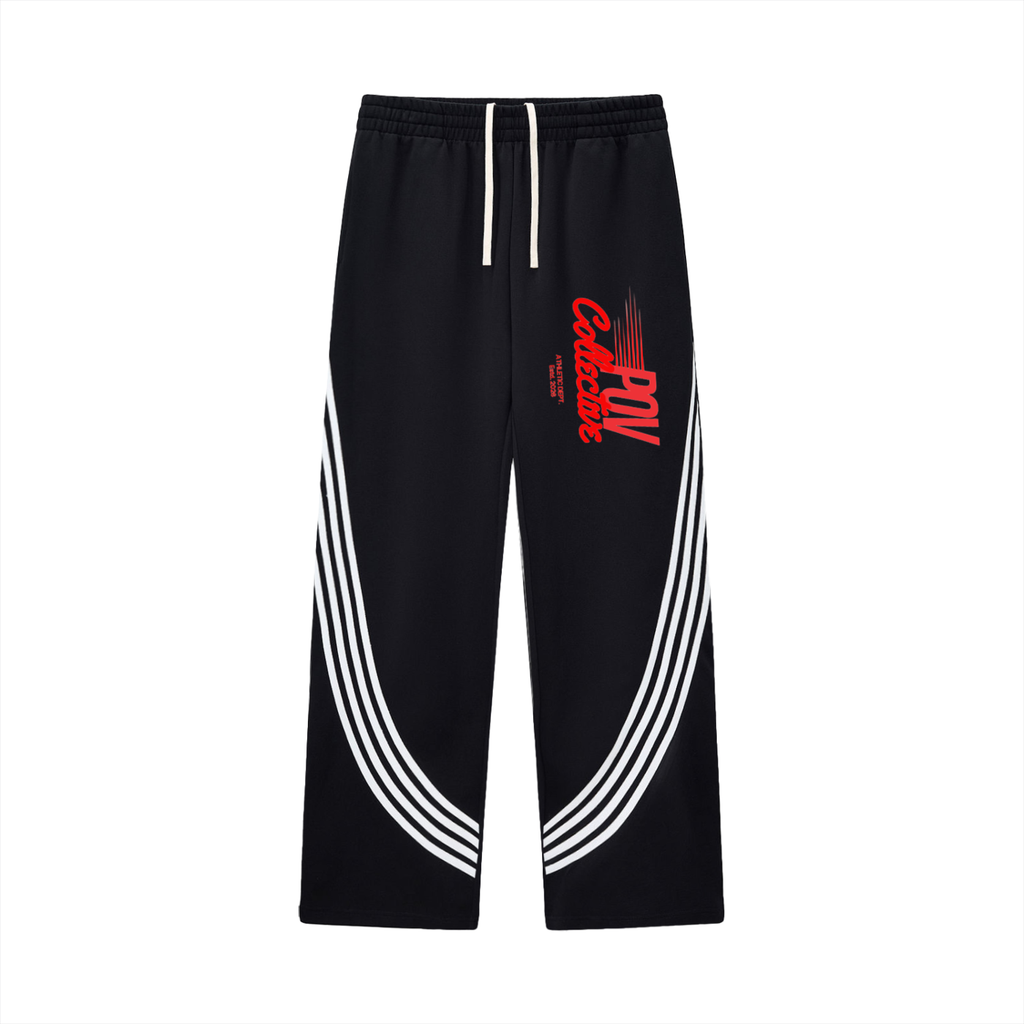 Curved Stripe Straight Sweatpants